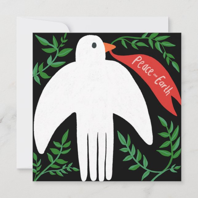 Carte La Paix sur Terre Dove Noël Noël Noël Noël Noël (Devant)
