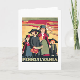 Carte La Pennsylvanie rurale Amish WPA 1939