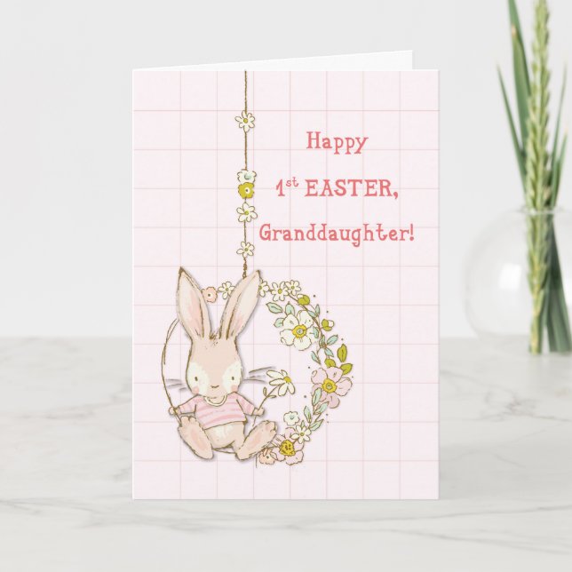 Carte La Petite-Fille Première Fleur de chouette de Pâqu (Devant)