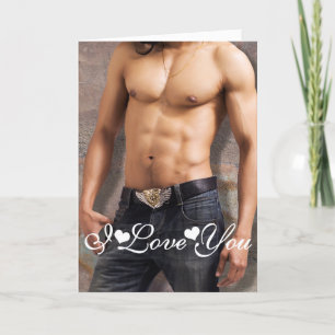 Carte La poitrine nue de l'homme Je t'aime