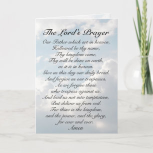 Carte La Prière du Seigneur, Notre Père qui est au Ciel,