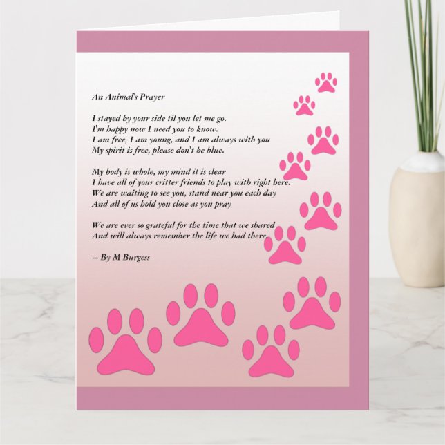 Carte La prière d'un animal - (Devant)