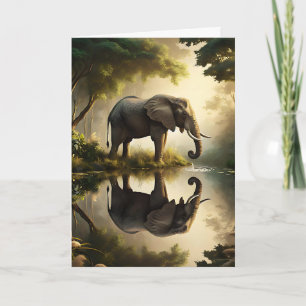Carte La réflexion d'un éléphant   Joyeux anniversaire