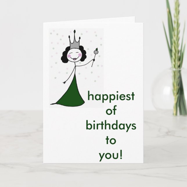 Carte La reine d'anniversaire (Devant)