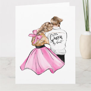 Carte La Reine de mon coeur couple de la Saint-Valentin 