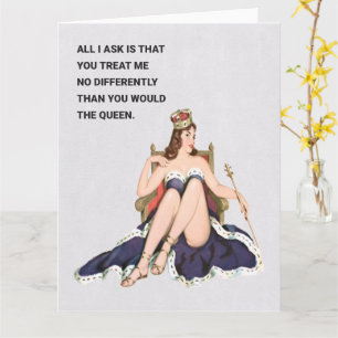 Carte La Reine Rétro Humour Salutation 