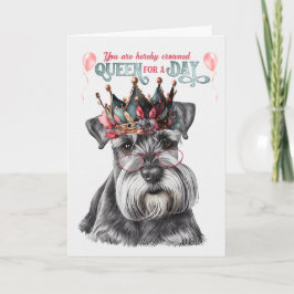 Carte La reine Schnauzer miniature pour une journée d'an
