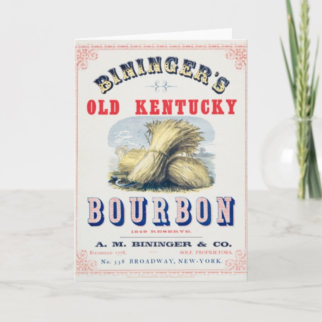 Carte La réserve du vieux Kentucky Bourbon 1849 de Binin (Devant)