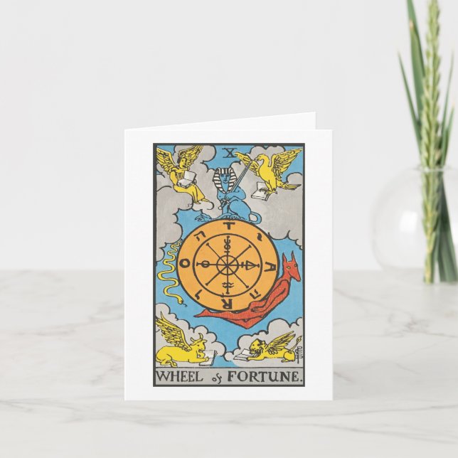 Carte La roue du tarot Fortune - Rider Waite Smith (Devant)