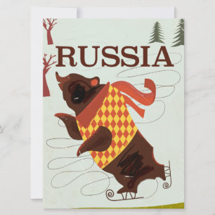 Carte La Russie porte une affiche de voyage vintage