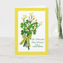 La Saint-Patrick pour un ami avec un bouquet de tr