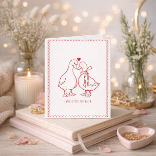 Carte La Saint-Valentin Amour d'oie Mari Sentimental