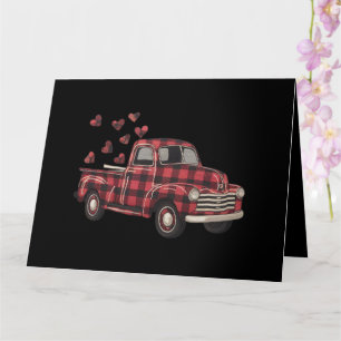 Carte La Saint-Valentin Camion Drôle Buffalo Plaid Léopa