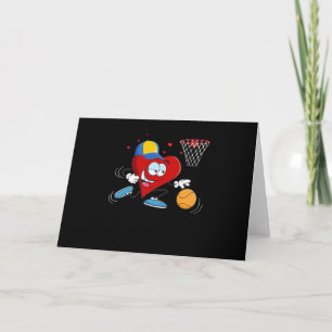 Carte La Saint-Valentin Cœur Basket-Ball de dunk
