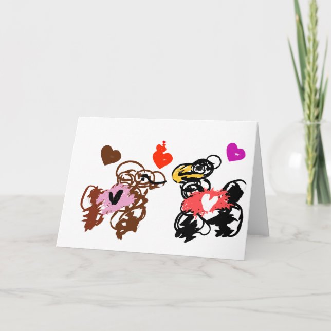 Carte La Saint-Valentin des lamas (Devant)