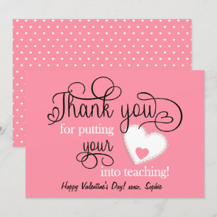 Carte La Saint-Valentin du professeur saumon rose