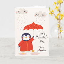 La Saint-Valentin d'un pingouin mignon en classe p