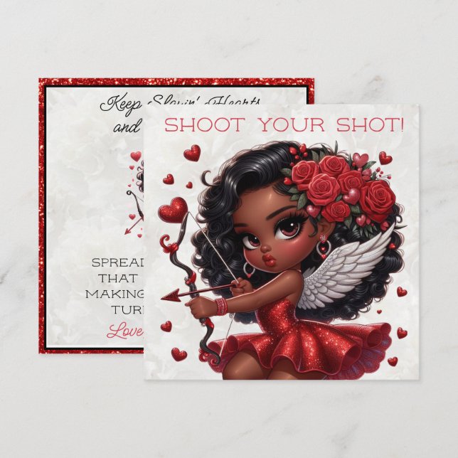 Carte La Saint-Valentin, gourmande afro-américaine (Devant / Derrière)