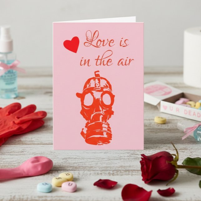 Carte La Saint-Valentin l'amour est dans le masque du ga (Créateur téléchargé)