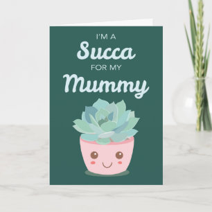 Carte La Saint-Valentin Ma Maman avec Succulente Kawaii