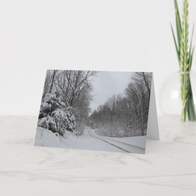 Carte La scène de neige d'hiver rustique vierge à l'inté (Devant)