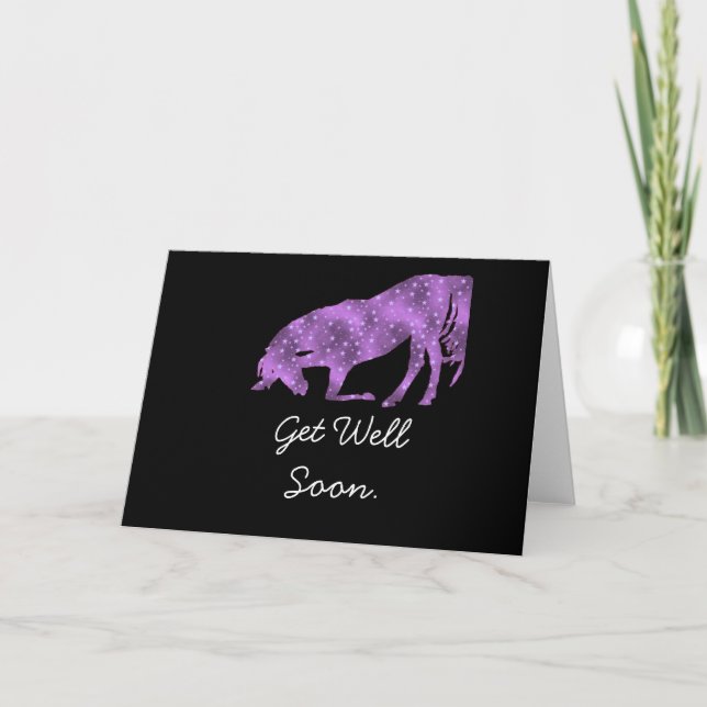 Carte La silhouette pourpre de cheval obtiennent bientôt (Devant)