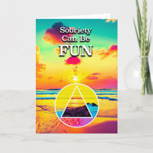 Carte La sobriété peut être amusante slogan AA de la pla