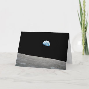 Carte La Terre S'Élève Au-Dessus De L'Horizon Lunaire.