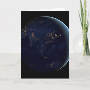 Carte La Terre s'illumine la nuit en Asie et en Australi