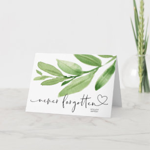 Carte La verdure jamais oublié Condolence Sympathie Grie