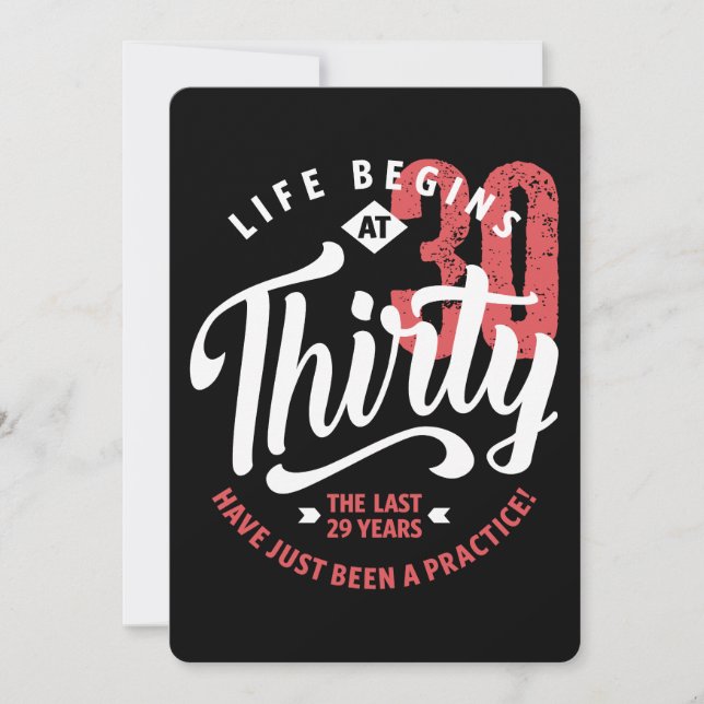 Carte La vie commence à 30 ans | 30e anniversaire (Devant)