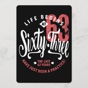 Carte La vie commence à 63 ans   63e anniversaire