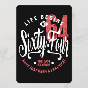 Carte La vie commence à 64 ans   64e anniversaire
