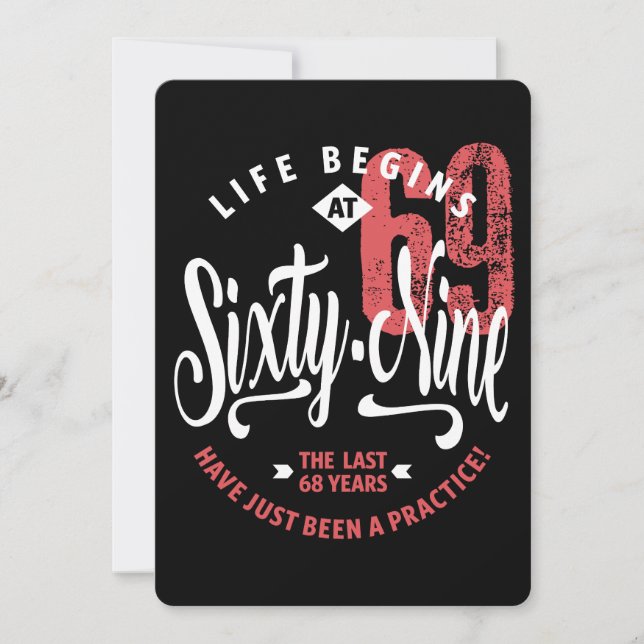 Carte La vie commence à 69 ans | 69e anniversaire (Devant)