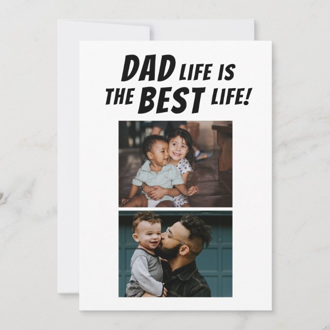 Carte La vie de papa est la meilleure vie 3 Photos Fête  (Devant)