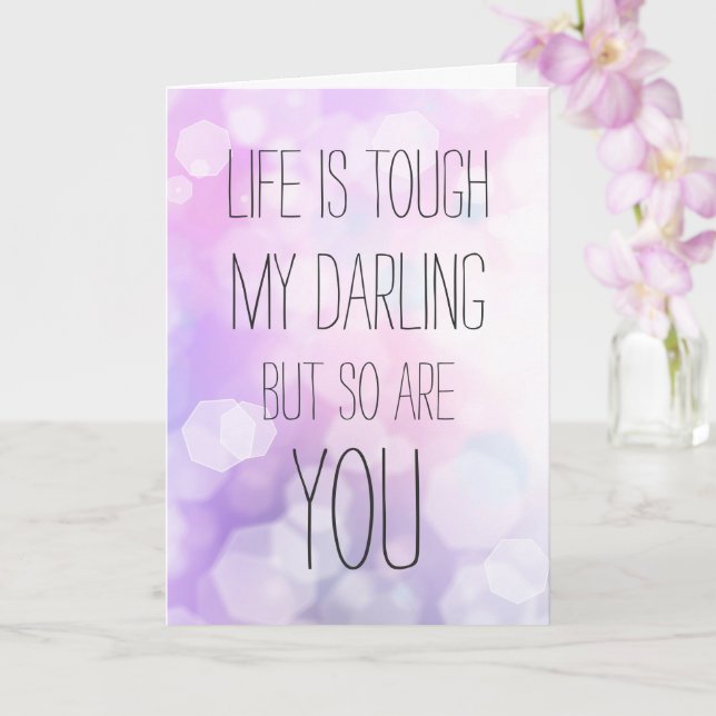 Carte La vie est dure - Purple Bokeh Inspiration Citatio (Orchidée)