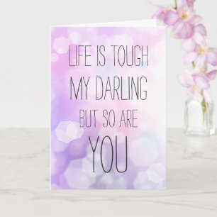 Carte La vie est dure - Purple Bokeh Inspiration Citatio