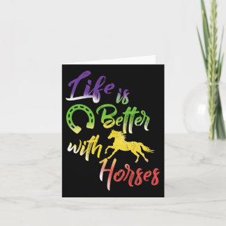 Carte La Vie Est Meilleure Avec Les Chevaux L'Équitation