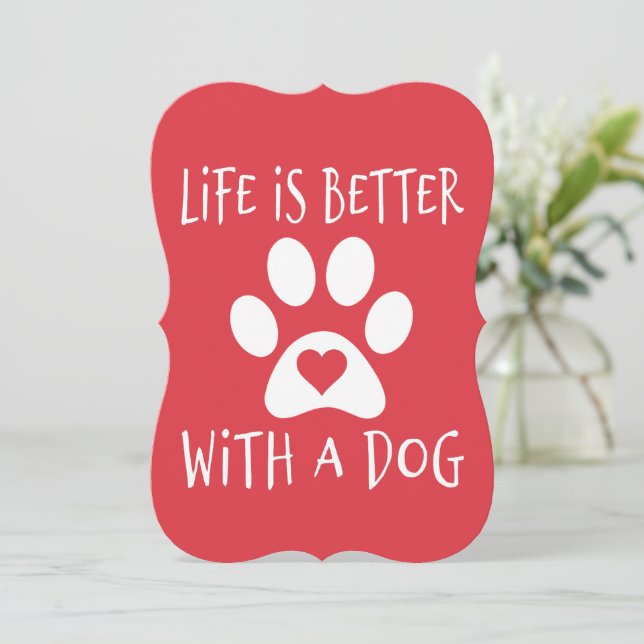 Carte La Vie Est Meilleure Avec Un Chien - Amoureux de l (Debout devant)