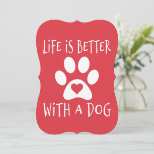Carte La vie est meilleure avec un chien - Amoureux des