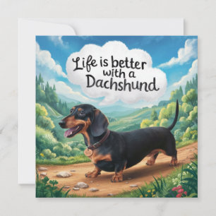 Carte La Vie Est Meilleure Avec Un Dachshund