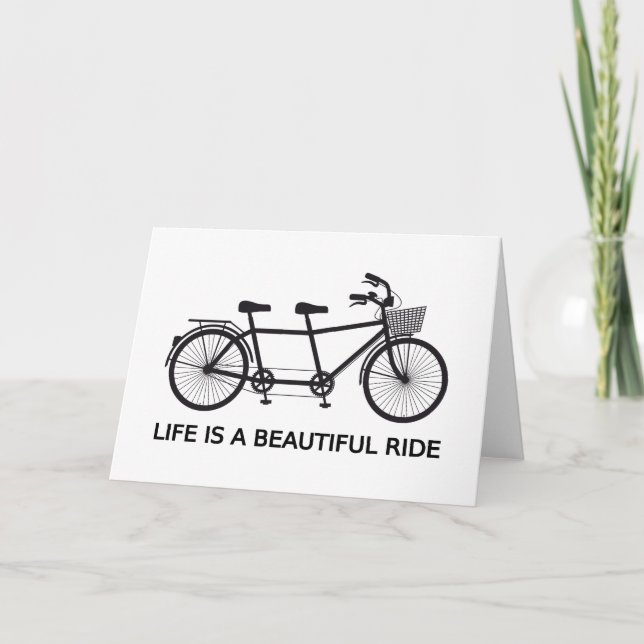 Carte La vie est un beau tour, bicyclette tandem (Devant)