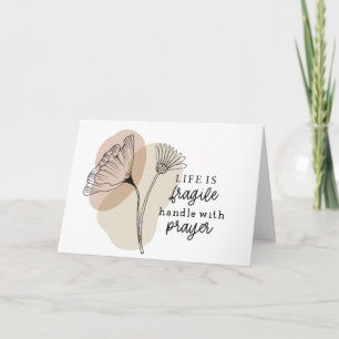 Carte La vie est une poignée fragile avec la prière Insp