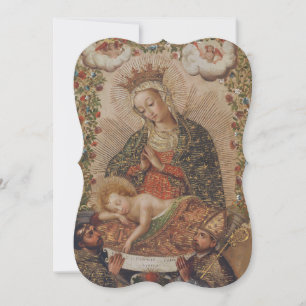 Carte La Vierge adorant le Christ Enfant Noël