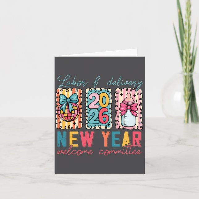 Carte Labor &amp; Delivery 2026 New Year Welcome Committ (Devant)