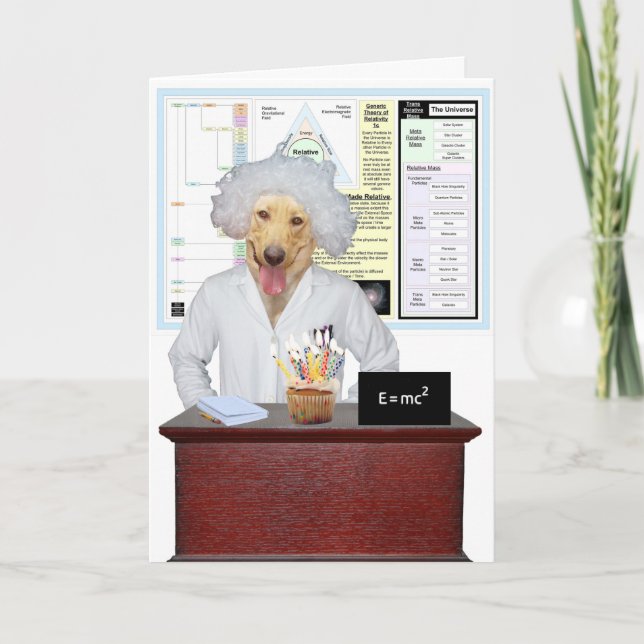 Carte Laboratoire de physique drôle Salutation d'anniver (Devant)