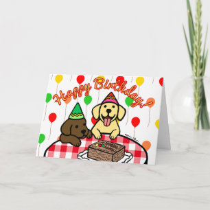 Carte Laboratoire jaune et laboratoire de chocolat Anniv