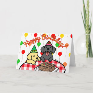 Carte Laboratoire jaune et laboratoire noir Anniversaire