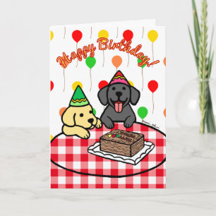 Carte Laboratoire jaune et laboratoire noir Anniversaire