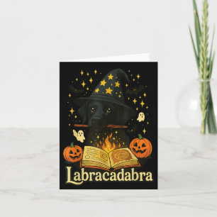 Carte Labracadabra Black Labrador Magicien Halloween